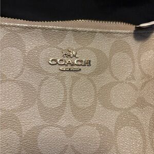 Coach Beige Signature Clutch
